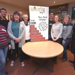 Minety Shop team at launch of Buy A Brick