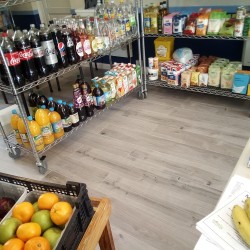 inside shop - shows new flooring